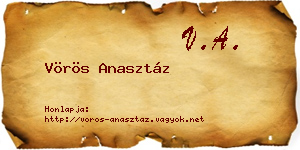 Vörös Anasztáz névjegykártya